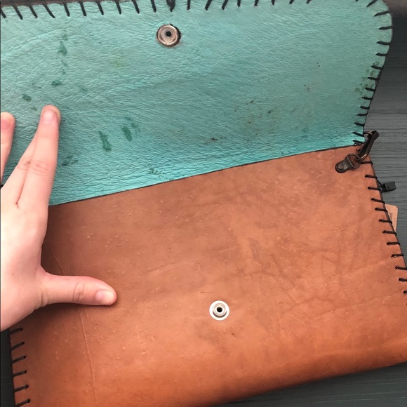 Mexican leather clutch - Picture 2 of 4